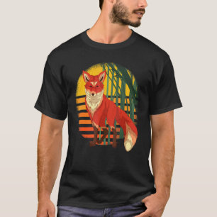 Camiseta Retro Natureza Selvagem Floresta Animal Fox
