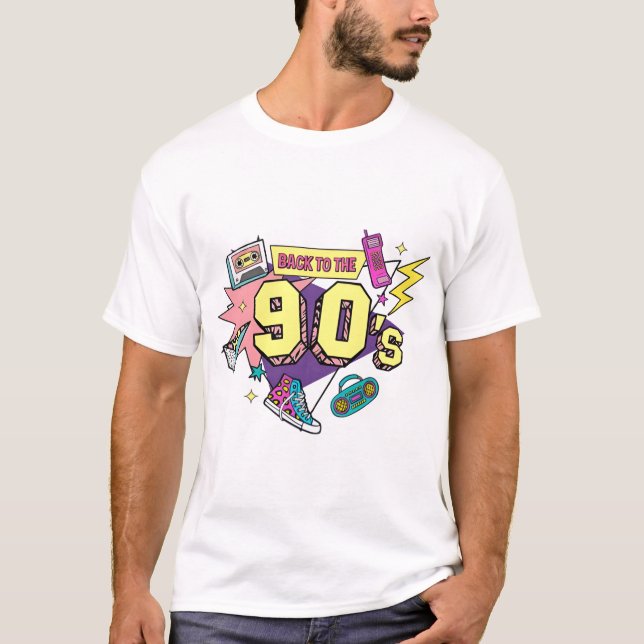 Camiseta Retro Negrito de volta à arte dos anos 90 (Frente)