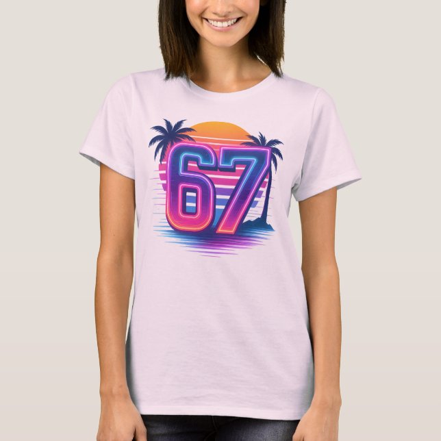 Camiseta Retro Neon 67 Estética (Frente)