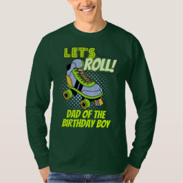 Camiseta Retro Neon Roller Skating Lets Roll Crew de Aniver