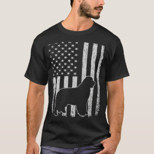 Camiseta Retro Newland American Flag Dog Pai Mãe