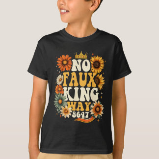 Camiseta Retro No Faux King Way Funny Retro Sunflower Crown