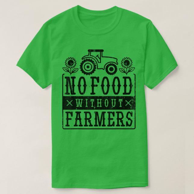 Camiseta Retro No Food Without Farmers  (Frente do Design)