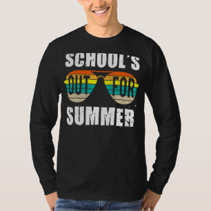 Camiseta Retrô No Último Dia Das Escolas No Verão Te