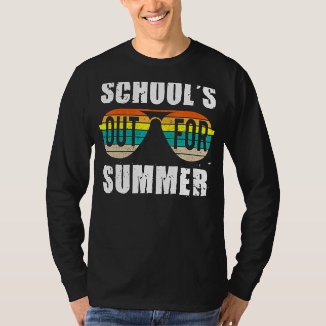 Camiseta Retrô No Último Dia Das Escolas No Verão Te (Frente)