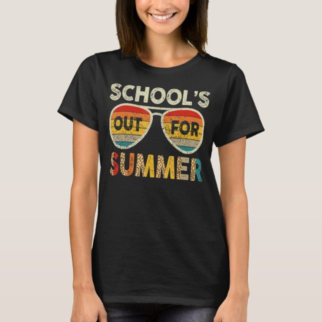 Camiseta Retrô No Último Dia Das Escolas No Verão Te (Frente)