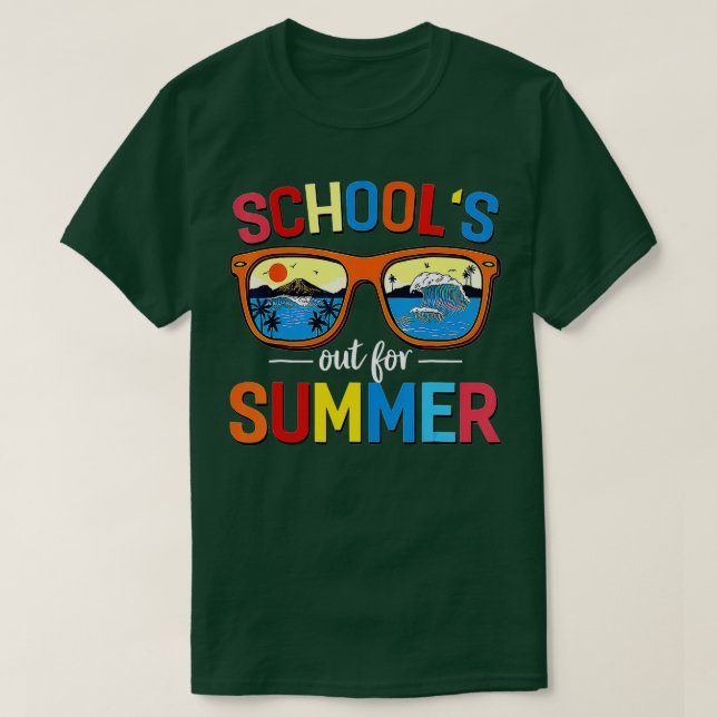 Camiseta Retrô No Último Dia Das Escolas No Verão Te (Frente do Design)