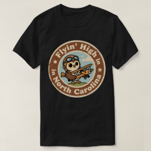 Camiseta Retro North Carolina Crachá_ Owl com Miniatura Air