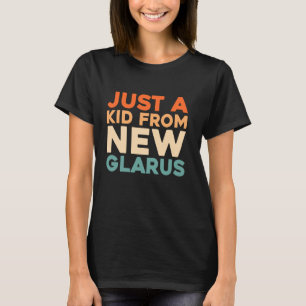 Camiseta Retrô-Nos City American Apenas Uma Criança De Wisc