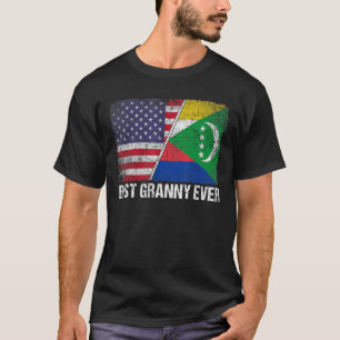 Camiseta Retrô-nos Comores Sinalizador Melhor Avó de Mãe