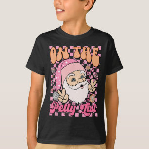 Camiseta Retrô Nos Papais noeis De Natal Da Família Da Pequ
