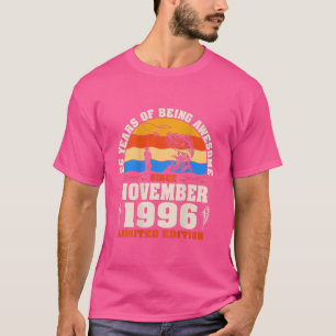 Camiseta Retro novembro de 1996 26 anos de pesca com compri