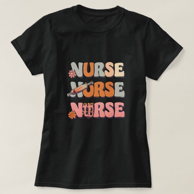 Camiseta Retro Nurse Graphic Design  (Frente do Design)