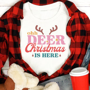 Camiseta Retro Ohh Deer O Natal Chegou
