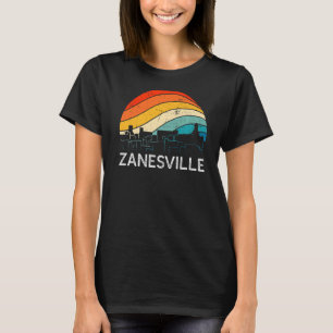 Camiseta Retro Ohio Zanesville Skyline Vintage Urban Skyscr