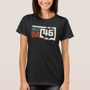 Camiseta Retro Oklahoma State Map Okla USA 46th State Vinta