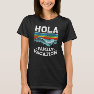 Camiseta Retro Ondas Oceânicas Família Tropical Hola de Ver