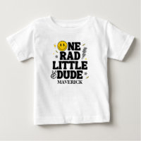 Retro One Rad Little Dude Sorriso Menino 1º Aniver