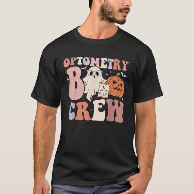 Camiseta Retro Optometry Boo Crew Optometrist Ghost Pumpkin (Frente)