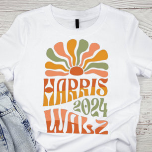 Camiseta Retro Orange e Green Harris Walz 2024