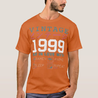 Camiseta Retro Otaku Kanji Vintage 1999 Birthday Ramen Anim