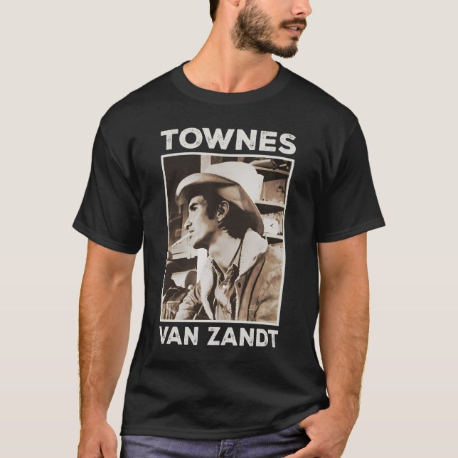 Camiseta Retro Outlaw Townes Van Zandt Fan Art (Frente)