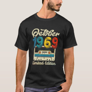 Camiseta Retro Outubro 1969 Cassette Tape 52Nd Aniversário