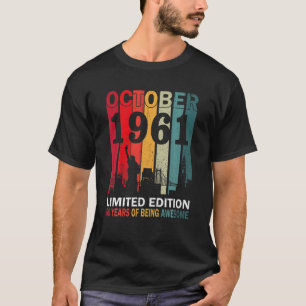 Camiseta Retro Outubro De 1961 Edição Limitada De 60 Anos