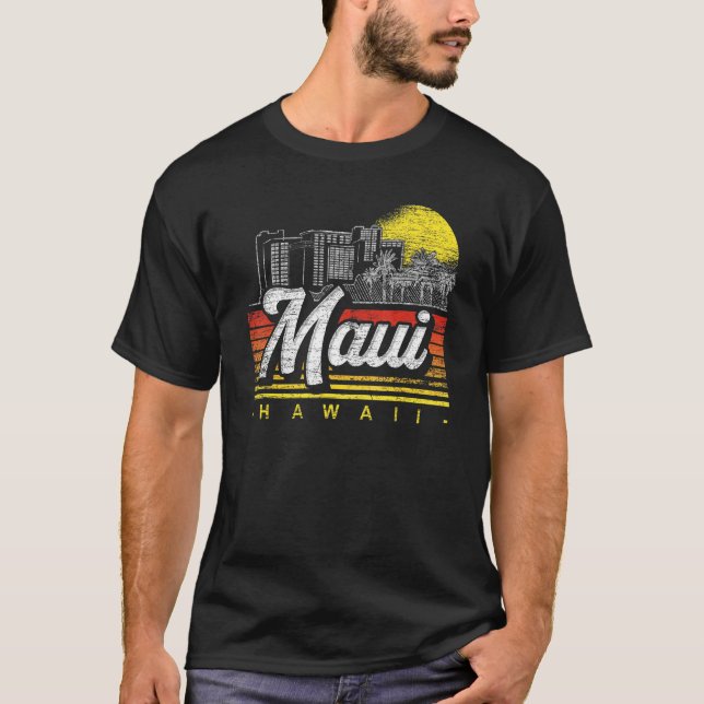 Camiseta Retro Palm Trees Tropicais Havaianos — Sunset M (Frente)