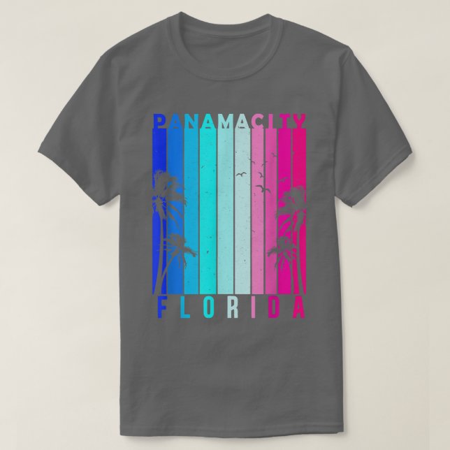 Camiseta Retro Panamá City Florida Beach Summer Tropical So (Frente do Design)