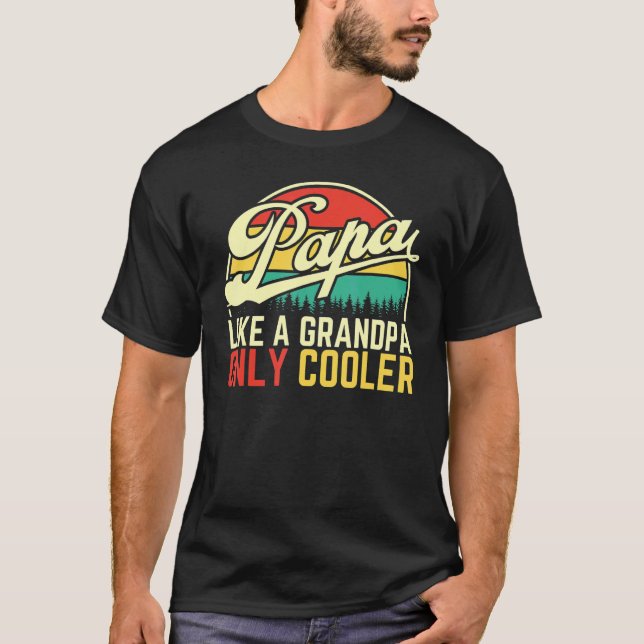 Camiseta Retro Papa como vovô, apenas Pai mais legal (Frente)