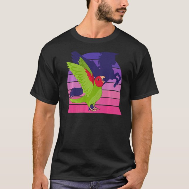 Camiseta Retro Papagaio Eu Asalei Unicórnio Eu Gritando Más (Frente)