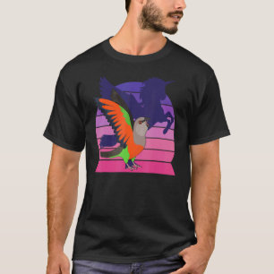 Camiseta Retro Papagaio Eu Asalei Unicórnio Eu Gritando Red