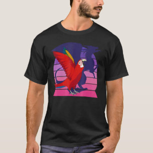 Camiseta Retro Papagaio Eu Dragão Eu Gritando Maca-Escarlat