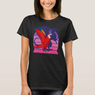Camiseta Retro Papagaio Eu Dragão Eu Gritando Maca-Escarlat