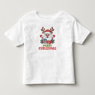 Camiseta Retro Papai Noel Feliz Natal Crianças