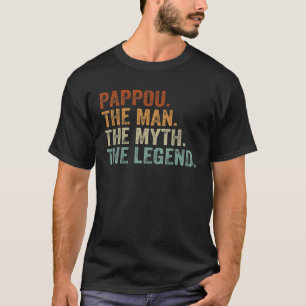 Camiseta Retro Pappou O Homem Mito Pai De Legenda Vovô Gor