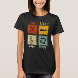 Camiseta Retro Para Música Dormir K Pop Repetir