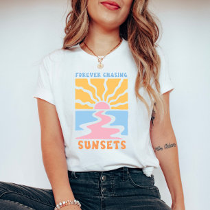 Camiseta Retro para Perseguir Pôrs do sol