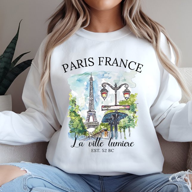 Camiseta Retro Paris Eiffel Tower Art Print (Criador carregado)