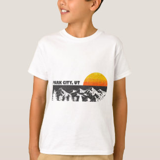 Camiseta Retro Park City Utah Montanha Sunset Winter