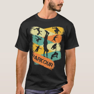 Camiseta Retro Parkour para Meninos Silhouette Vintage Free