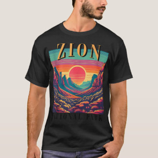 Camiseta Retro Parque Nacional Zion Utah Montanha Mulheres 