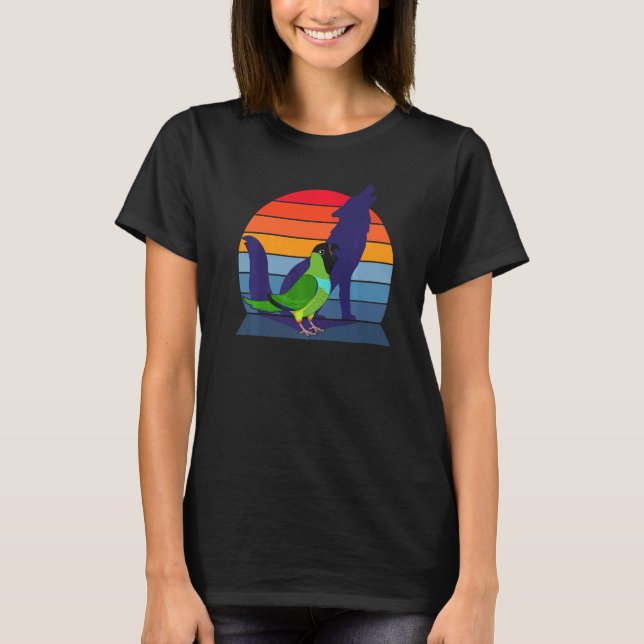 Camiseta Retro Parrot I Howling Wolf I Gritando Nanday Con (Frente)