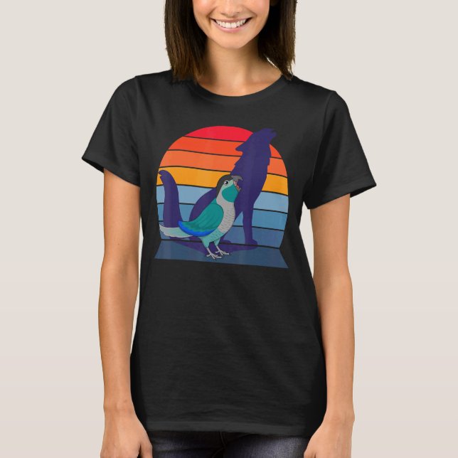 Camiseta Retro Parrot I Howling Wolf I Gritando Turquoise (Frente)