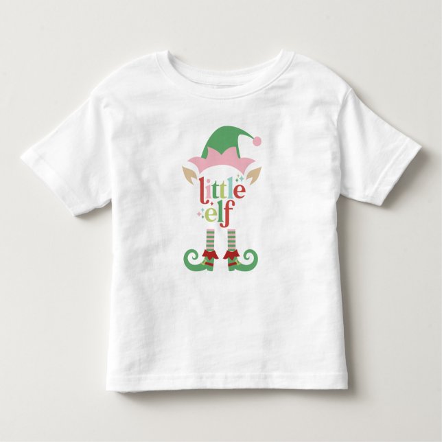 Camiseta Retro Pastel Natal | Pequeno Elf (Frente)