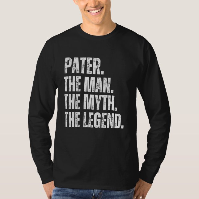Camiseta Retro Pater the Man the Myth the Legend Pops Prese (Frente)