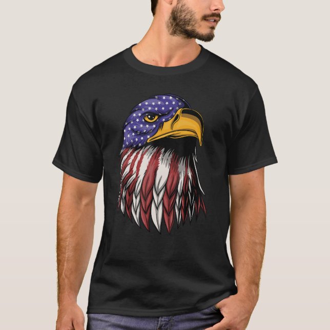 Camiseta Retro Patriótico EUA I Bandeira Americana I Retro  (Frente)