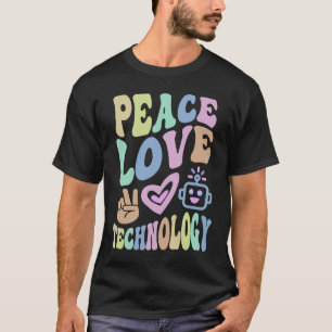 Camiseta Retro PAZ AMOR TECNOLOGIA Professor de Informática