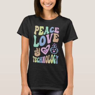Camiseta Retro PAZ AMOR TECNOLOGIA Professor de Informática